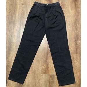 Wrangler Vintage High Rise Pleated Western Jeans Black Made in USA NA674BK 15x32